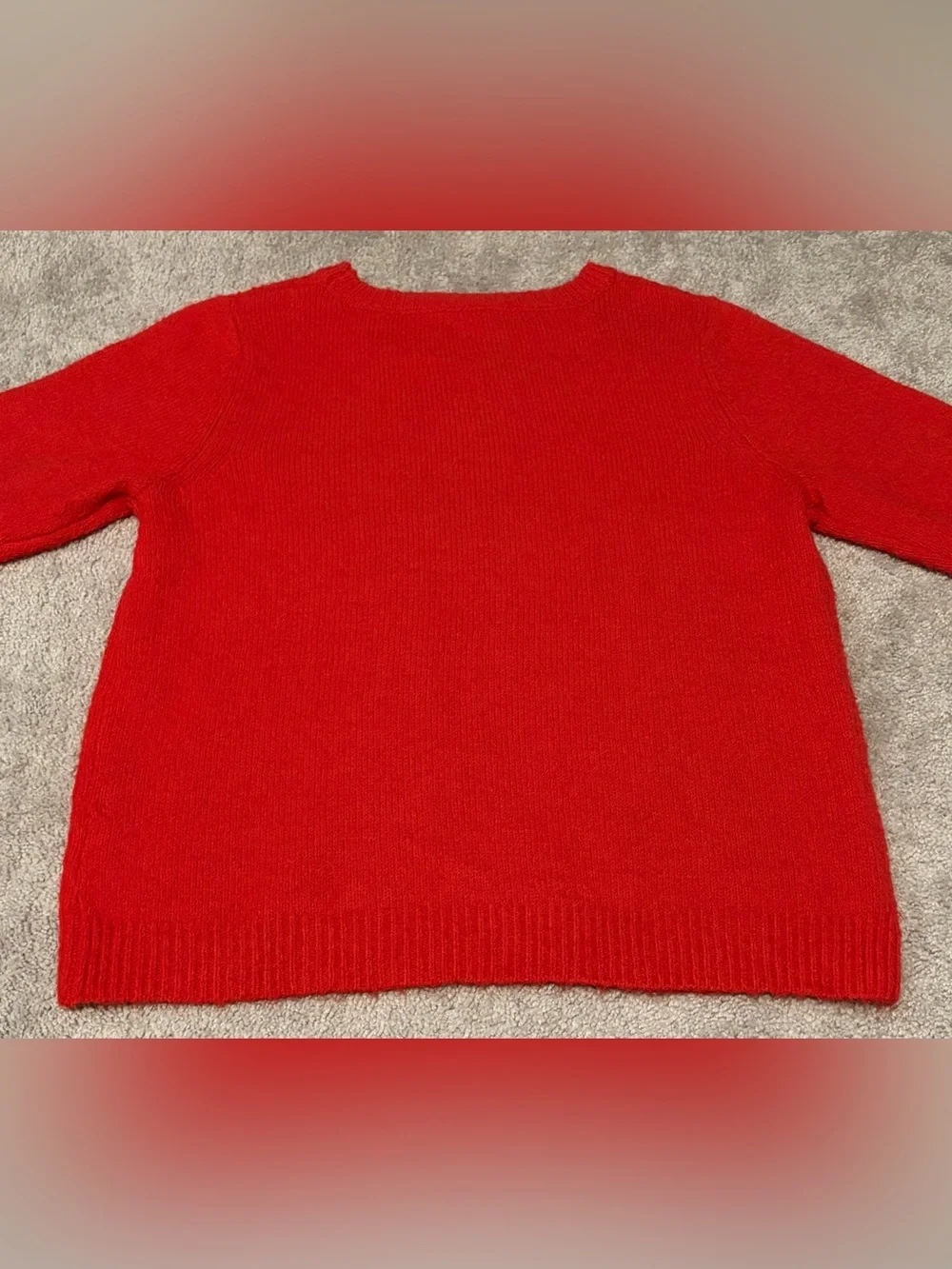 Cupcake And Cashmere Women’s Red Knit Tea Cup Heart Sweater Size Large